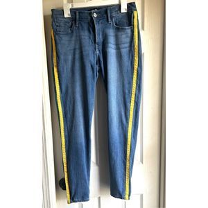 Express High Rise Yellow Stripe Denim Jeans 8R
